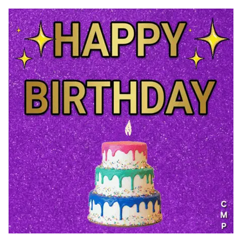 Cmpbycosart Cmp Sticker Happy Birthday Birthday Celebration Cake Party Magenta Sticker