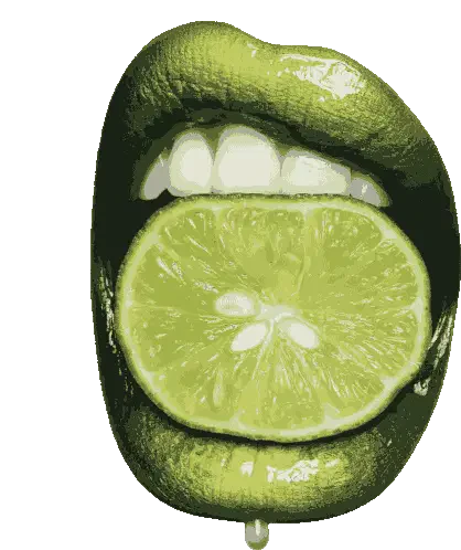 Lime Lips Drawing Sticker