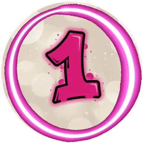 1 Number Pink Neón Spin Loop Circle Cmpbycosart Sticker