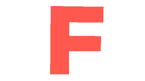 F Abecedario Alphabet Letter Transparent Red Sticker