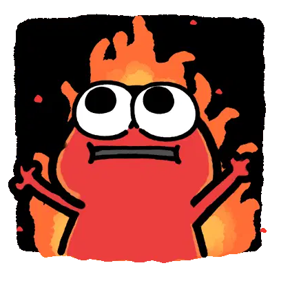 Peachio Elmo Fire Sticker