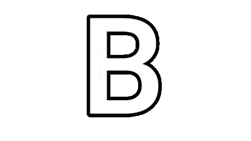 B Abecedario Alphabet Transparent Background White Sticker
