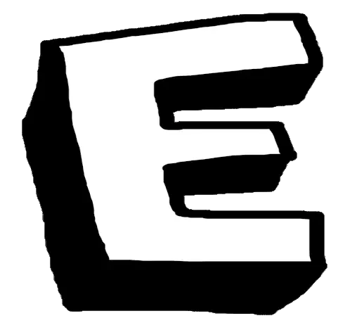E Letter E Sticker