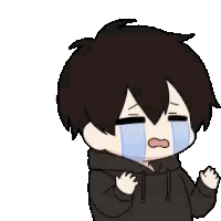 Crying Chibi Anime Boy – free GIF download