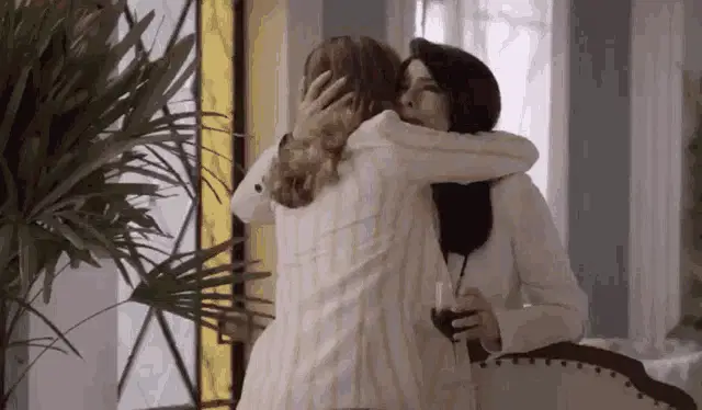 Sad Hug Between Friends