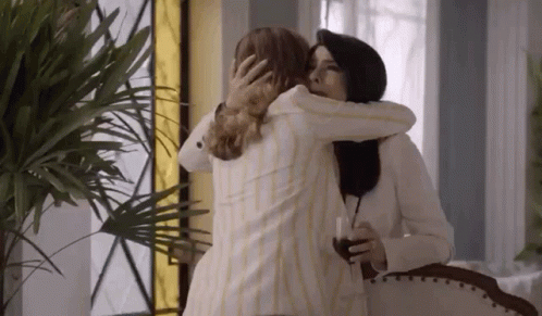 Sad Hug Between Friends