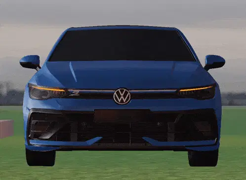 Blue Volkswagen Golf R