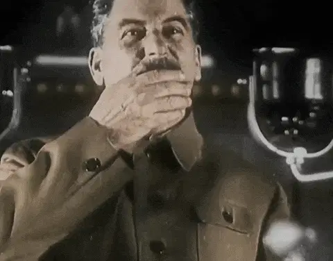 Joseph Stalin Covers Mouth