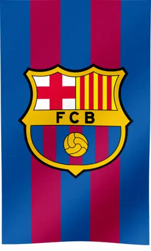 FC Barcelona Logo on Striped Background