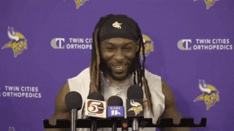 Aaron Jones Celebrates Vikings Win