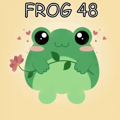 FROG 48: Cute Frog with Flower