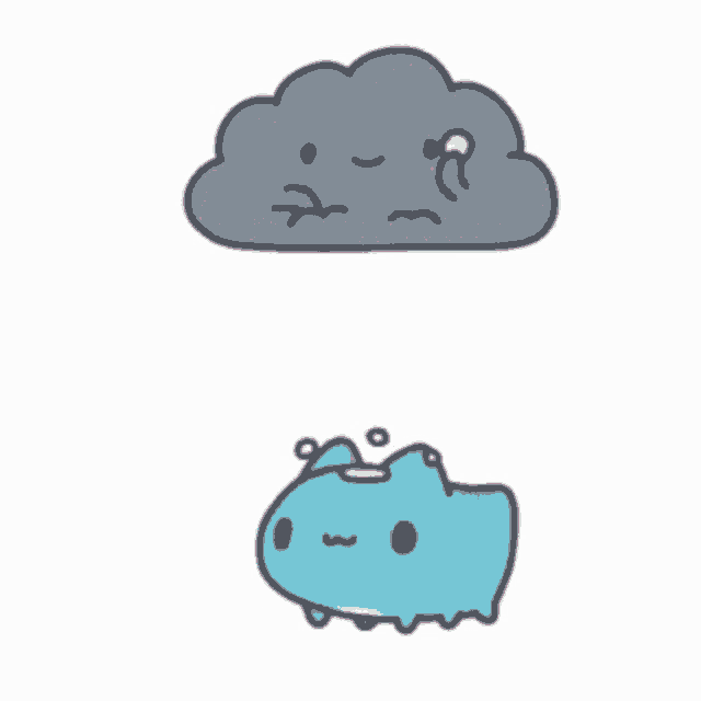 Cute Creature Stops Rain with Umbrella