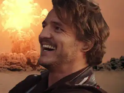 Pedro Pascal Smiling at Explosion