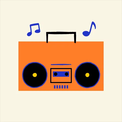 Happy Friday Boombox Illustration – free GIF download | meme platform | memes GIF