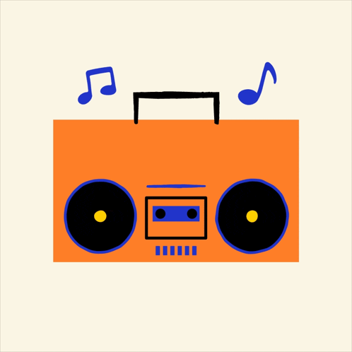 Happy Friday Boombox Illustration