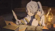 Frieren Studying with Quill