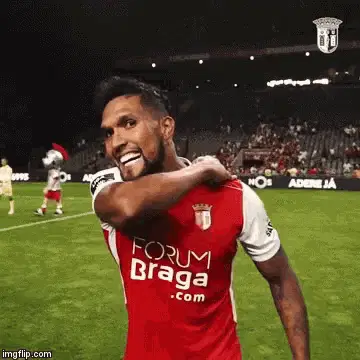 Dyego Sousa Celebrates for SC Braga