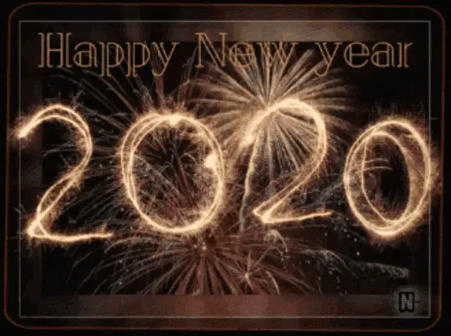 Happy New Year 2020 Fireworks Greeting
