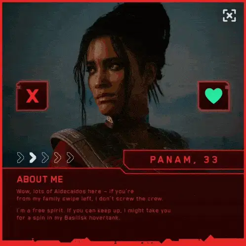 Cyberpunk 2077 Dating Profiles: Panam, Kerry, Judy, River