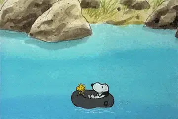Snoopy and Woodstock Floating
