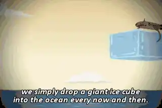 Futurama: Dropping a Giant Ice Cube into the Ocean