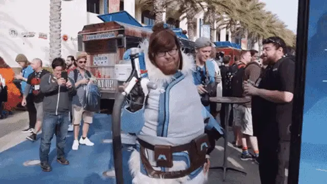 Jesse Cox in Overwatch Mei Cosplay