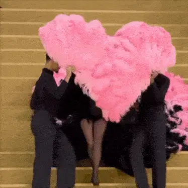 Lady Gaga's Grand Entrance with Pink Feathers