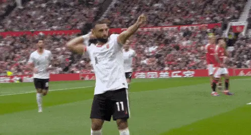 Mohamed Salah Celebrates Goal for Liverpool