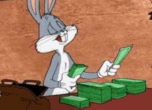 Bugs Bunny Counting His Money