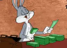 Bugs Bunny Counting His Money