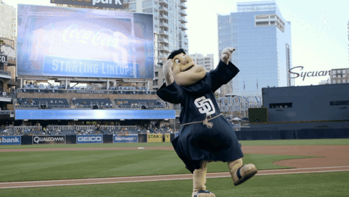 San Diego Padres Swinging Friar Mascot Dance – free GIF download | meme platform | memes GIF