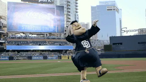 San Diego Padres Swinging Friar Mascot Dance – free GIF download | meme platform | memes GIF
