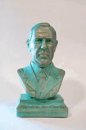 Rotating Charles De Gaulle Bust Statue