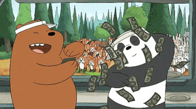 We Bare Bears Throwing Money