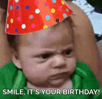 Baby's Birthday Smile – birthday memes meme GIF free download no watermark 2026