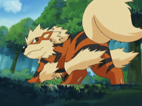 Arcanine Pokemon Running Through Forest