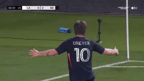 Anders Dreyer Celebrates Goal for San Diego FC
