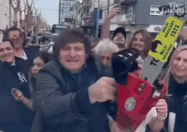 Javier Milei Wields Chainsaw