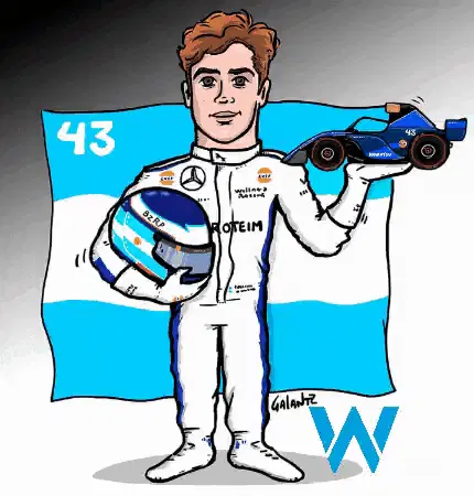 Colapinto: Argentine F1 Driver Cartoon