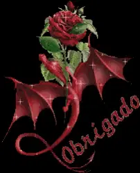 Ricardo the Dragon Holding a Red Rose