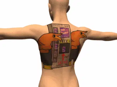Wellcheers Lobotomy Corp Back Tattoo
