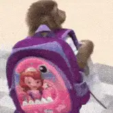 Inefablejuly Monkey with Princess Sofia Backpack