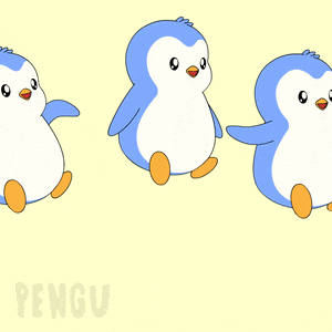 Happy Pudgy Penguins Jumping