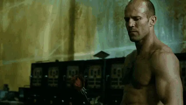 Jason Statham Drops a Rose into a Pit