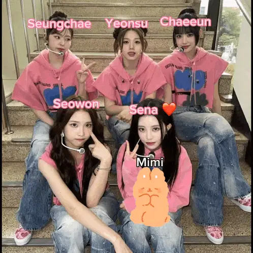Sena, Mimi, and Friends Posing