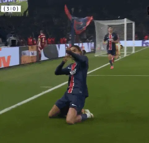 Bradley Barcola PSG Goal Celebration