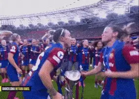 Lucy Bronze & Lucia Roberta Celebrate UWCL Win