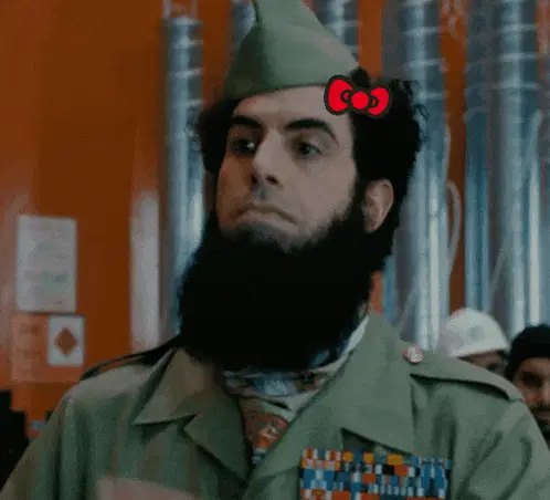 Bow Ditador: Aladeen com Hello Kitty