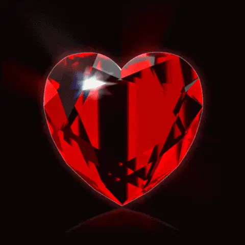 Coração de Cristal Vermelho Brilhante