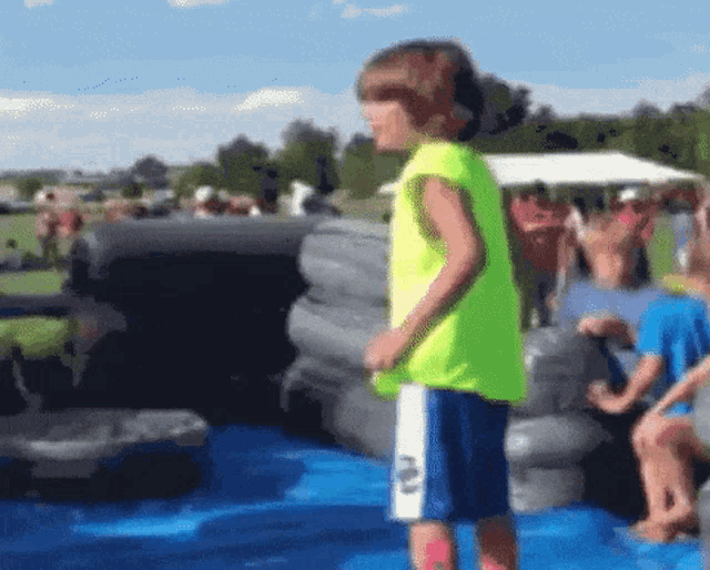 He Tough: Boy's Inflatable Obstacle Course Fail